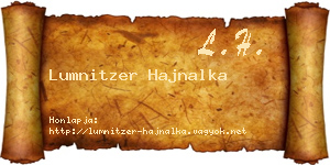 Lumnitzer Hajnalka névjegykártya